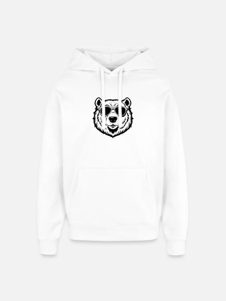 Cool Polar Bear with Sunglasses - Oversized Unisex Hoodie by Stanley/Stella - white