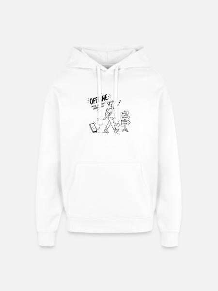 Offline Abenteuer Wanderin Pfadzeichen - Oversized Unisex Hoodie von Stanley/Stella - Weiß