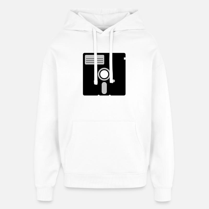 retro floppy disk - Oversized Unisex Hoodie by Stanley/Stella - white