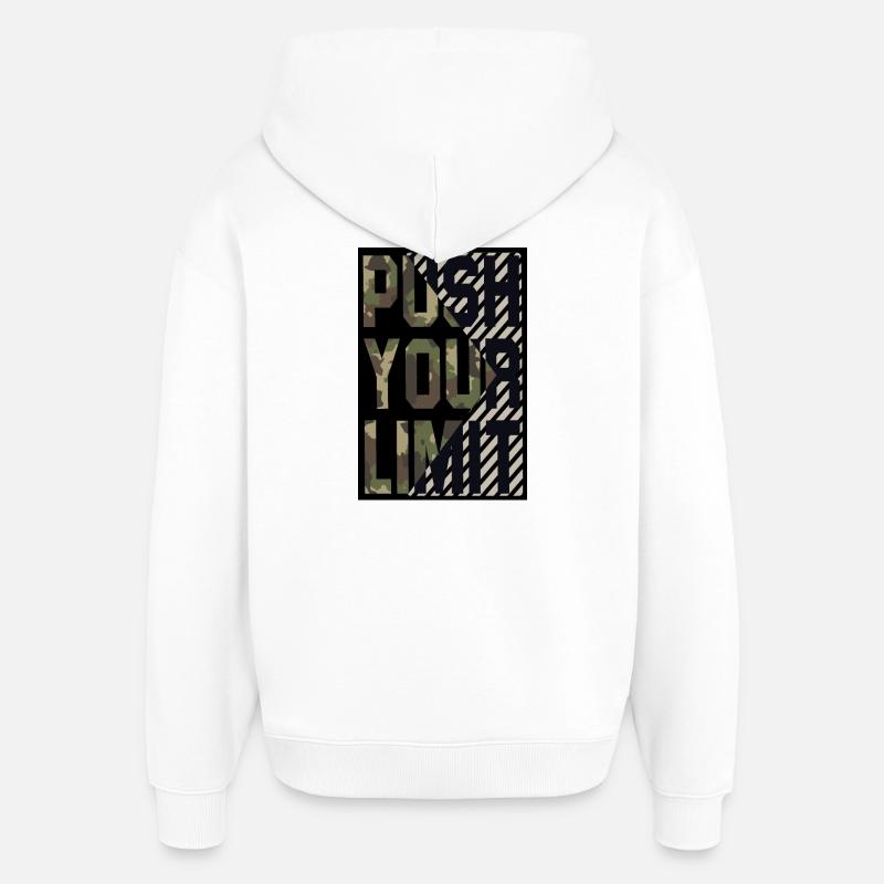 repoussez vos limites - Sweat à capuche unisexe Stanley/Stella Oversized - blanc