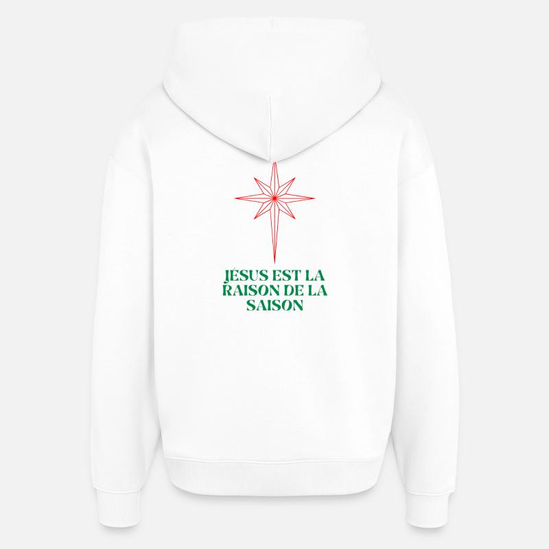 Étoile de Noël avec citation religieuse - Sweat à capuche unisexe Stanley/Stella Oversized - blanc
