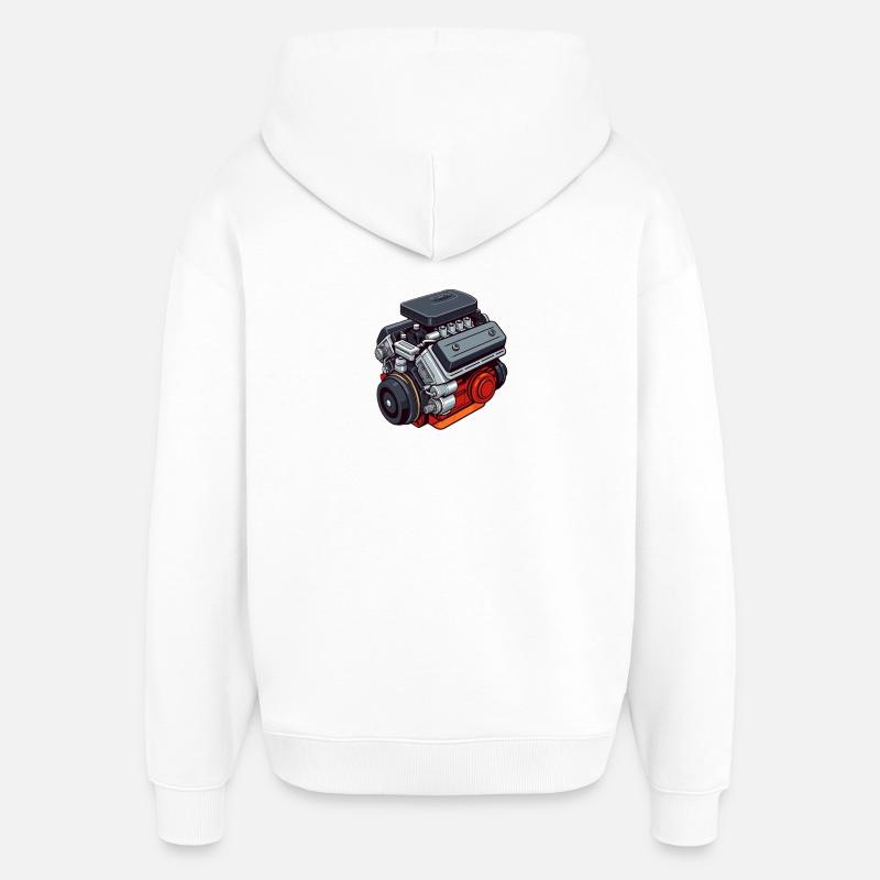Thème moteur : Classique et puissance - Sweat à capuche unisexe Stanley/Stella Oversized - blanc