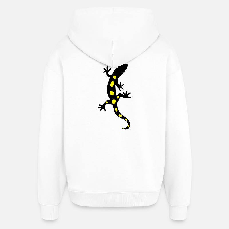 Salamandre Lézard Salamandre Gecko Feu - Sweat à capuche unisexe Stanley/Stella Oversized - blanc
