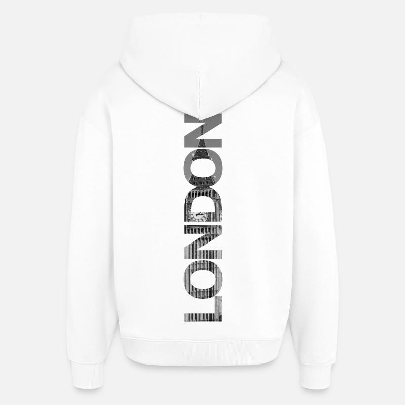 Cadeau Londres Big Ben - Sweat à capuche unisexe Stanley/Stella Oversized - blanc