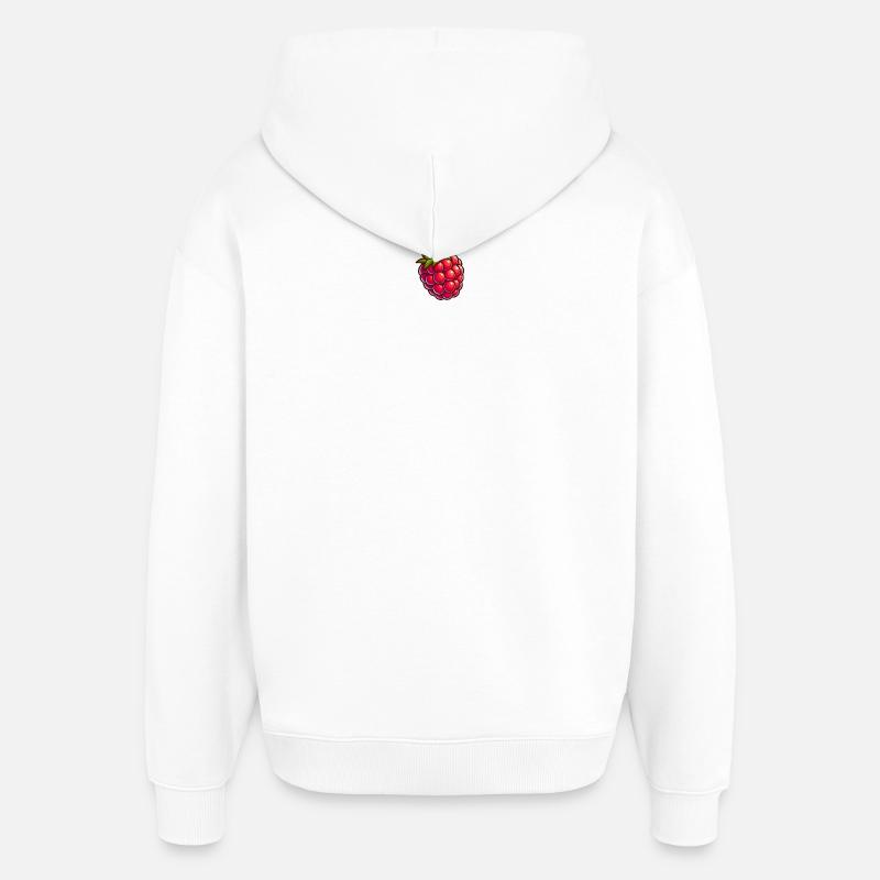 Framboise cartoon éclat - Sweat à capuche unisexe Stanley/Stella Oversized - blanc