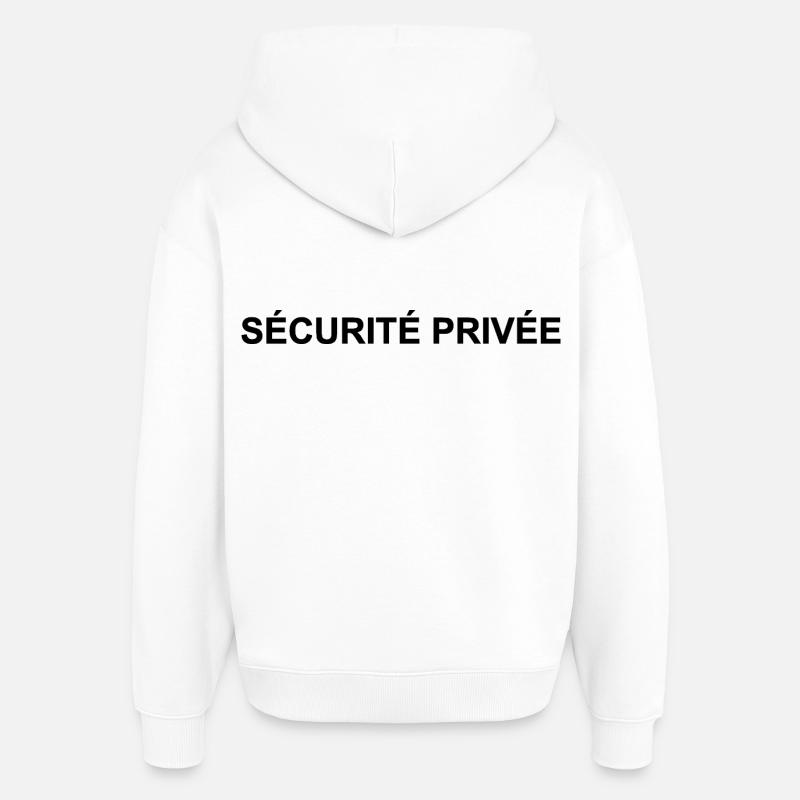 Sécurité Privée | Agent de sécurité - Sweat à capuche unisexe Stanley/Stella Oversized - blanc
