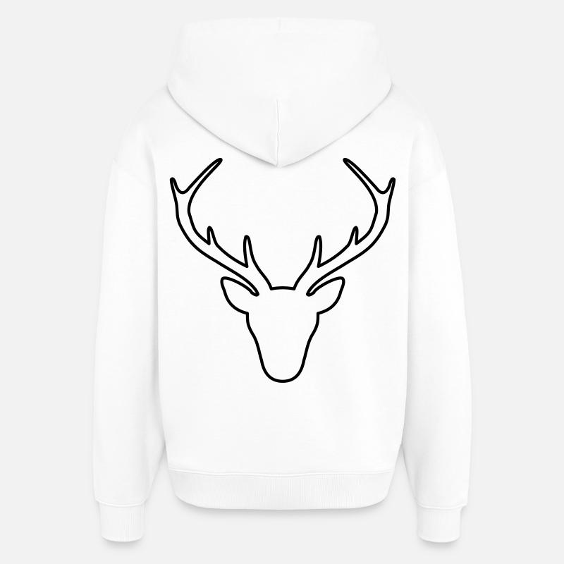 Hirsch Geweih Jäger Jagd Wild Geschenk - Oversized Unisex Hoodie von Stanley/Stella - Weiß