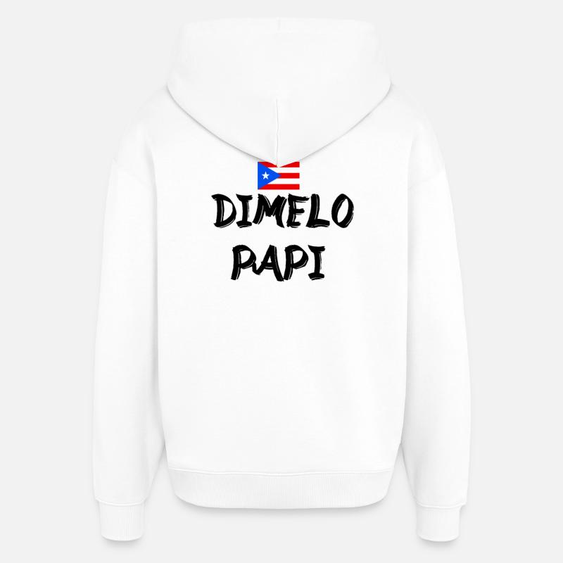 Dimelo Papi Latino - Sweat à capuche unisexe Stanley/Stella Oversized - blanc