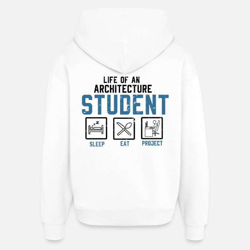 architecte - Sweat à capuche unisexe Stanley/Stella Oversized - blanc