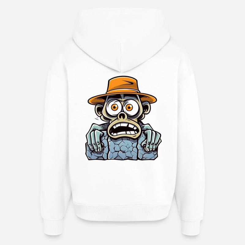 Esploratore morto con cappello e sguardo d'osso - Stanley/Stella Oversized Felpa con cappuccio unisex - bianco