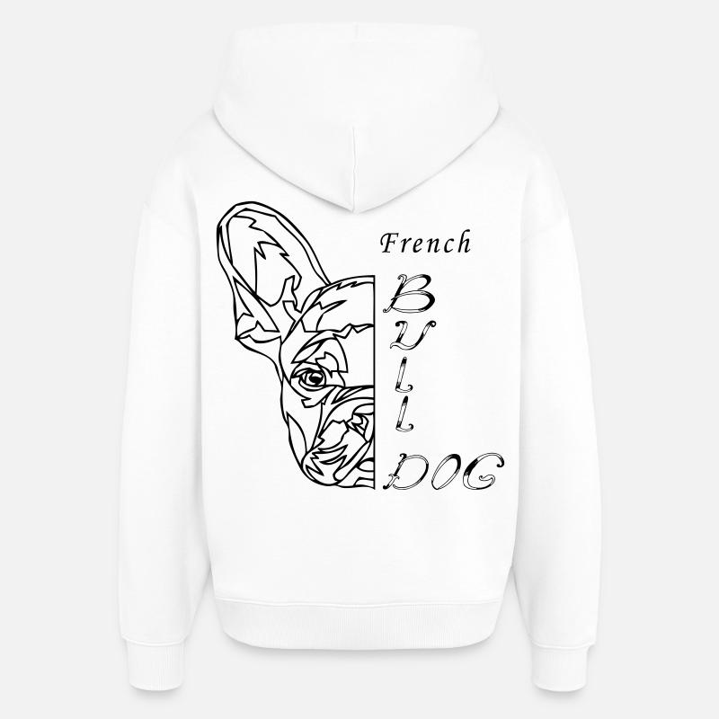 Bouledogue français - Sweat à capuche unisexe Stanley/Stella Oversized - blanc