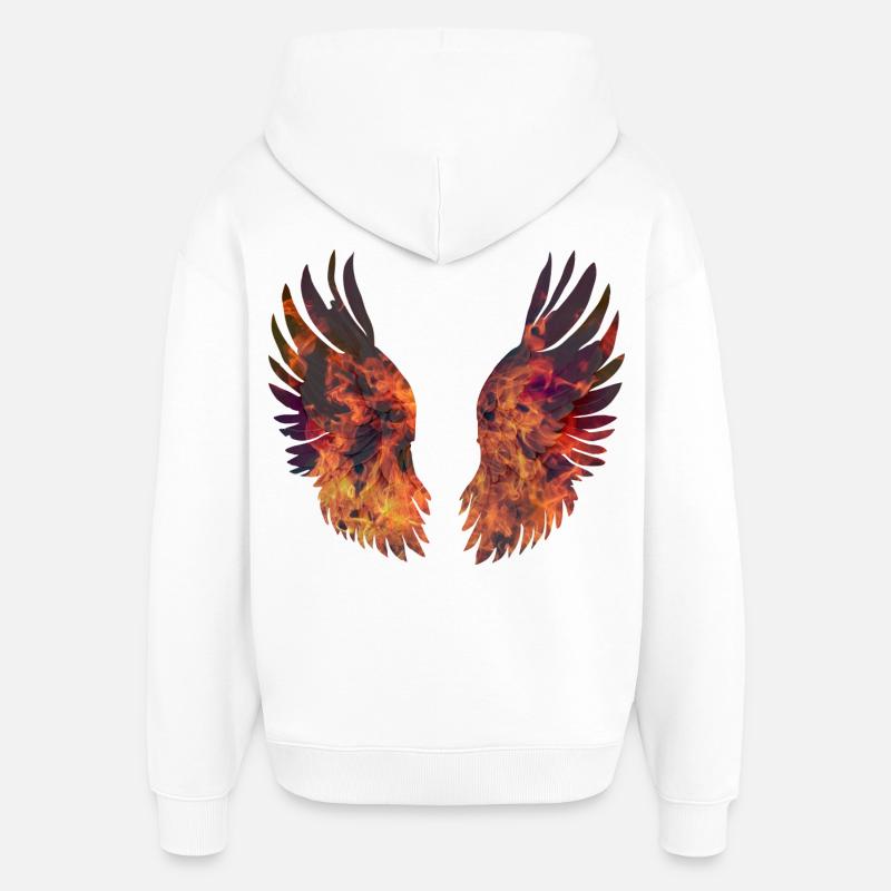 Ailes en Feu Éclatantes - Sweat à capuche unisexe Stanley/Stella Oversized - blanc