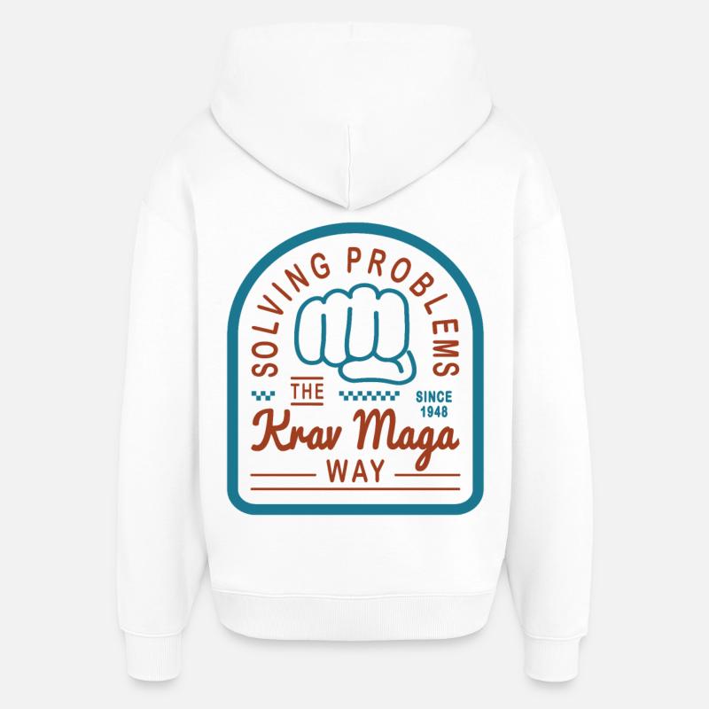 Solving problems the Krav Maga way - Oversized Unisex Hoodie by Stanley/Stella - white