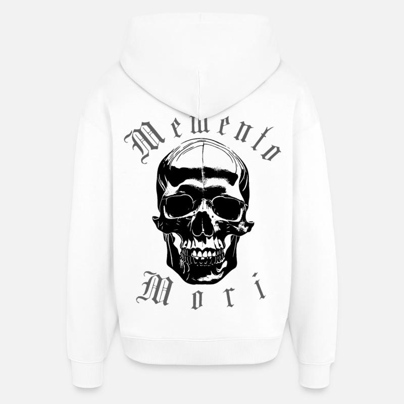 Crâne Memento Mori - Sweat à capuche unisexe Stanley/Stella Oversized - blanc