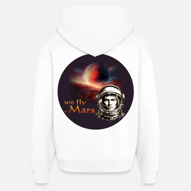 Vol sur Mars Astronaute rétro - Sweat à capuche unisexe Stanley/Stella Oversized - blanc