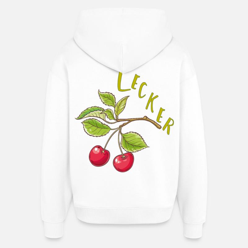 Cerises - Sweat à capuche unisexe Stanley/Stella Oversized - blanc