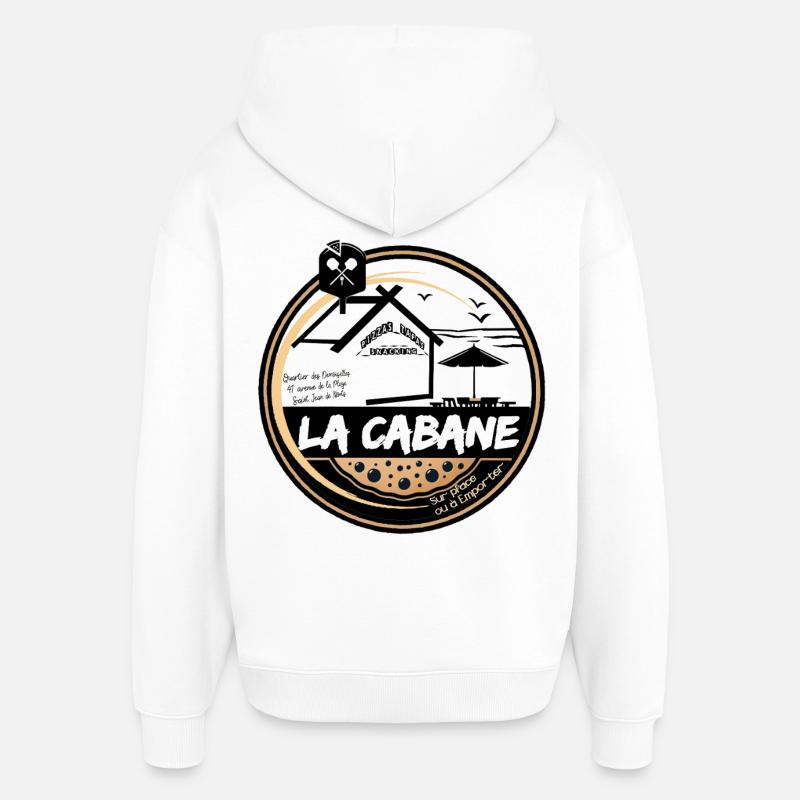 Logo complet 2025 OMBRE TS - Sweat à capuche unisexe Stanley/Stella Oversized - blanc
