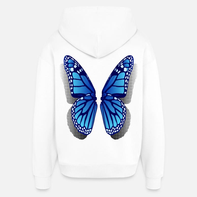 Ailes de papillon Monarc - Sweat à capuche unisexe Stanley/Stella Oversized - blanc