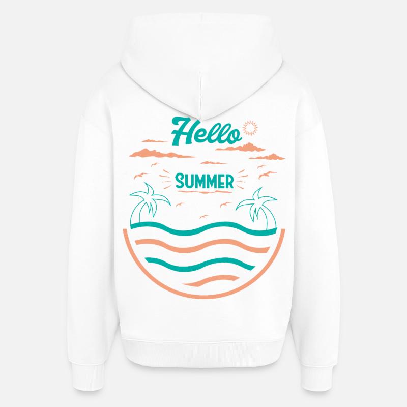 Conception de plage de palmiers d’été - Sweat à capuche unisexe Stanley/Stella Oversized - blanc