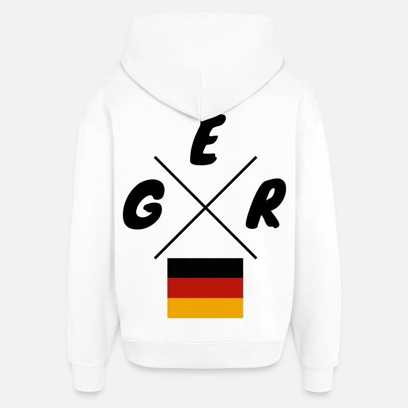 Saksan liput GER-kirjaimet - Huppari unisex Stanley/Stella Oversized - valkoinen