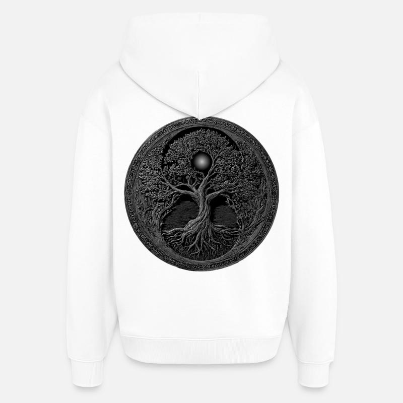 Médaille viking valhalla - Sweat à capuche unisexe Stanley/Stella Oversized - blanc
