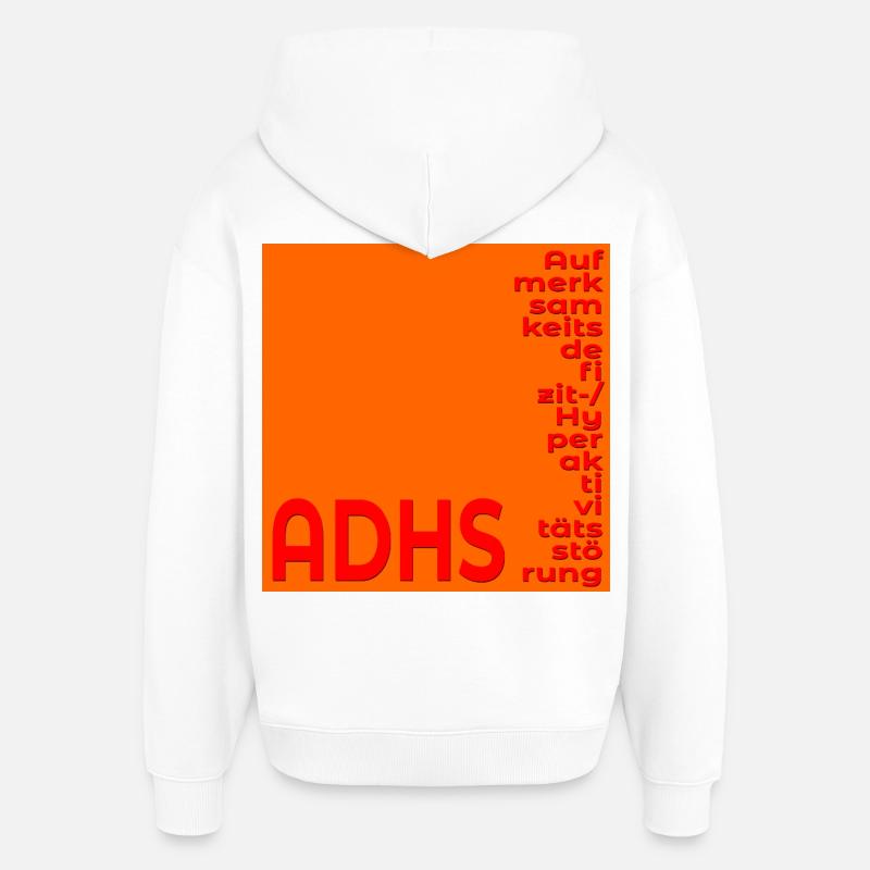 CONCENTRATION DU TDAH - Sweat à capuche unisexe Stanley/Stella Oversized - blanc