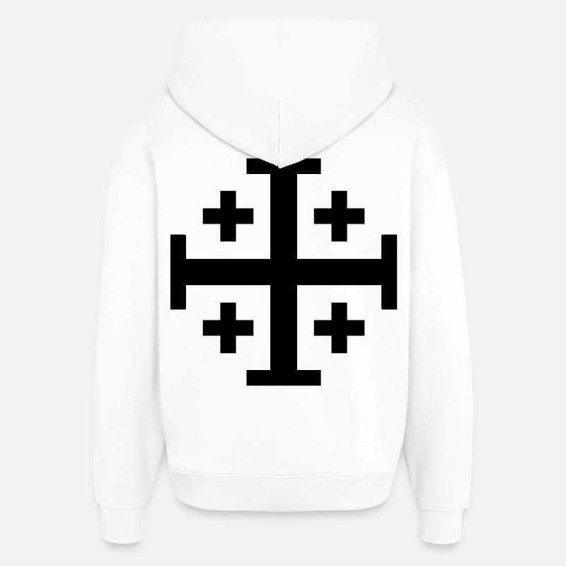 Croix croisée - Sweat à capuche unisexe Stanley/Stella Oversized - blanc