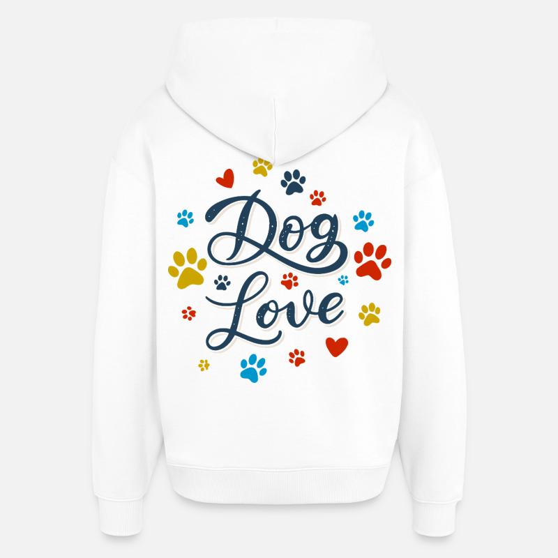 Amour des Chiens Script - Sweat à capuche unisexe Stanley/Stella Oversized - blanc