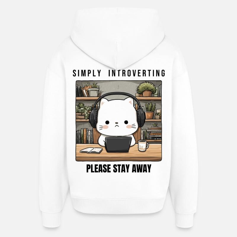 Introverti - Sweat à capuche unisexe Stanley/Stella Oversized - blanc