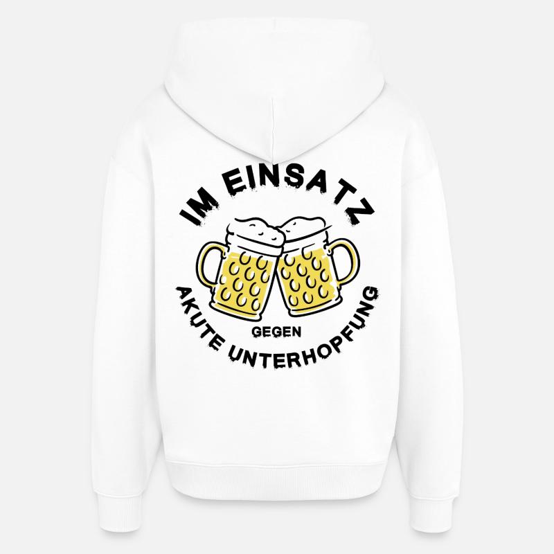 Underhopping Deployment – Regulars' Table Beer Saying - Oversized Unisex Hoodie by Stanley/Stella - white