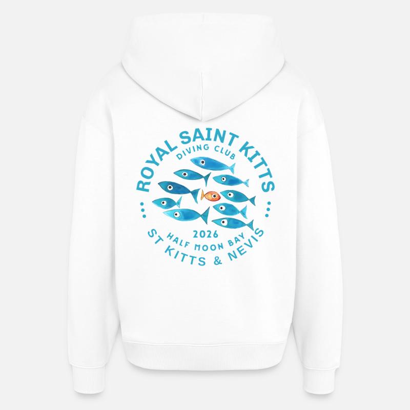 Royal Saint Kitts Diving 2026 - Sweat à capuche unisexe Stanley/Stella Oversized - blanc