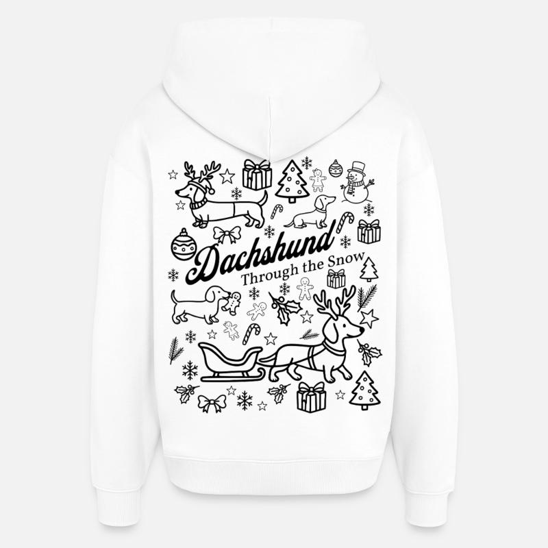 Conception de la neige teckel - Sweat à capuche unisexe Stanley/Stella Oversized - blanc