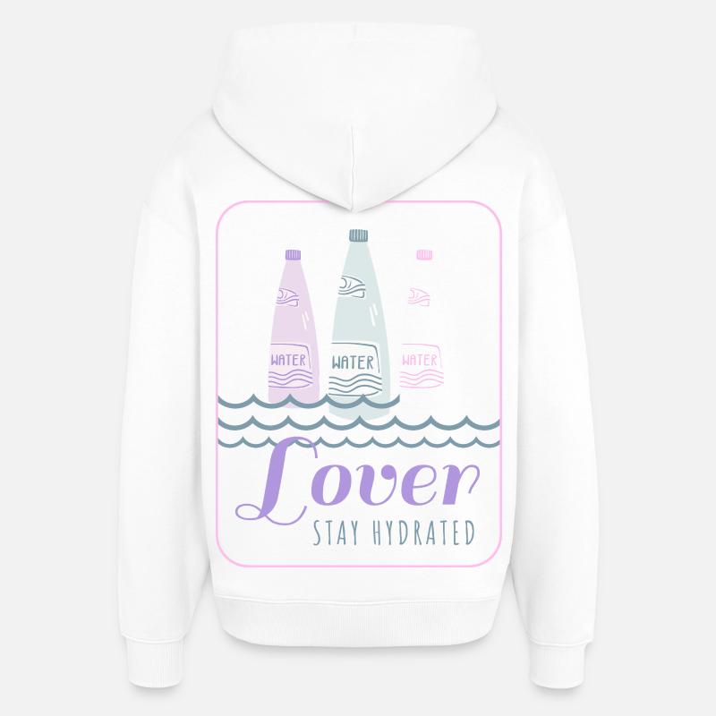 Restez hydraté - Sweat à capuche unisexe Stanley/Stella Oversized - blanc