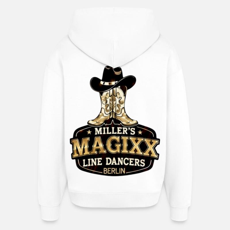 Les danseurs en ligne Magixx de Miller - Sweat à capuche unisexe Stanley/Stella Oversized - blanc