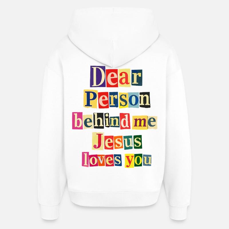 Jésus t’aime, message positif - Sweat à capuche unisexe Stanley/Stella Oversized - blanc