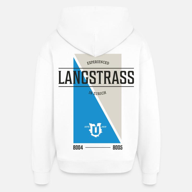 Zurich Langstrass Edition - Sweat à capuche unisexe Stanley/Stella Oversized - blanc
