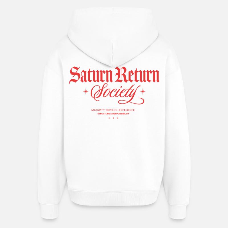 Société du Retour de Saturne - Sweat à capuche unisexe Stanley/Stella Oversized - blanc