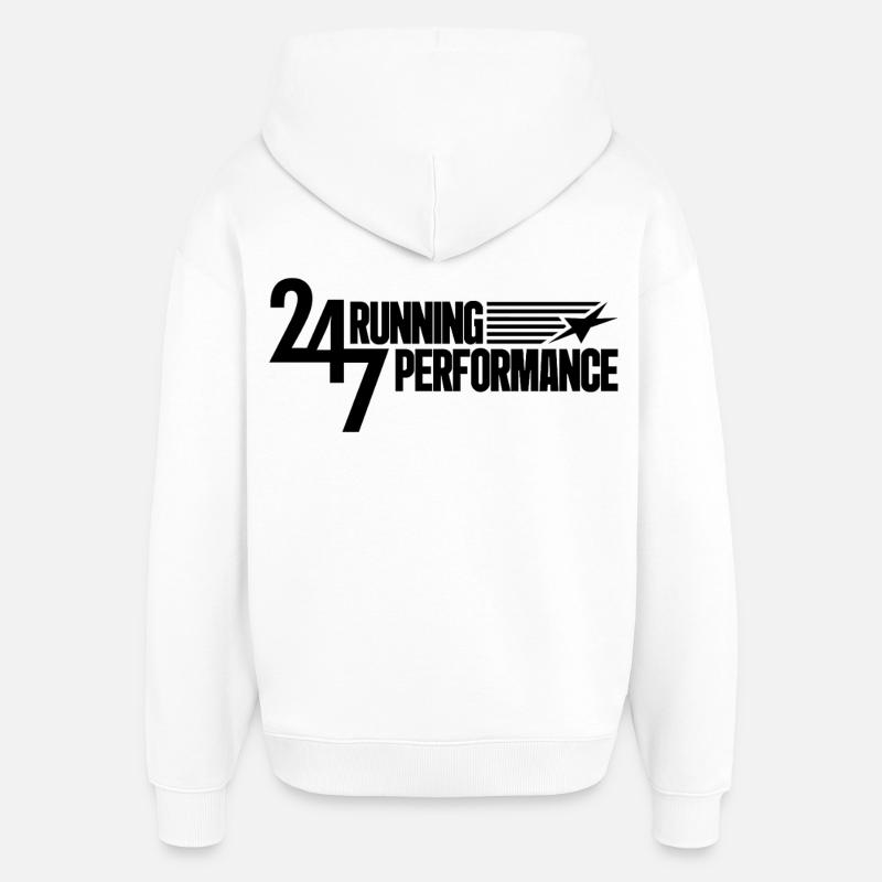Performances en course 247 - Sweat à capuche unisexe Stanley/Stella Oversized - blanc