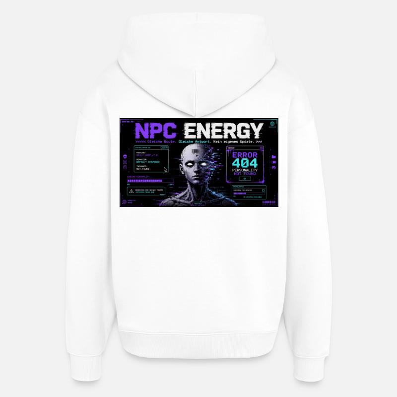 NPC ENERGY ERROR 404 - Oversized Unisex Hoodie von Stanley/Stella - Weiß