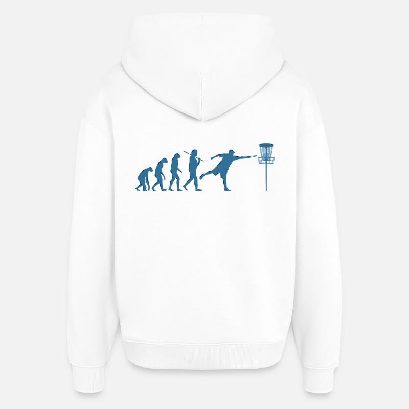 Disc Golf Evolution - Oversized Unisex Hoodie by Stanley/Stella - white