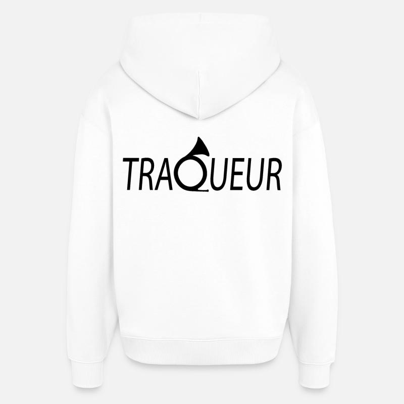 TRACKER T-shirt customizable with your text - Oversized Unisex Hoodie by Stanley/Stella - white