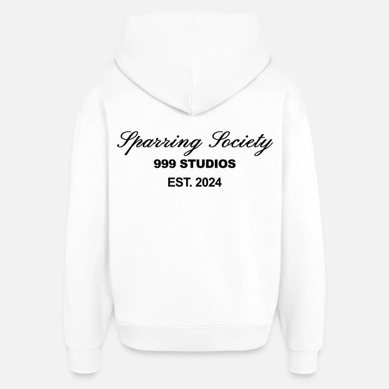 Sparring society Imprimé blanc - Sweat à capuche unisexe Stanley/Stella Oversized - blanc