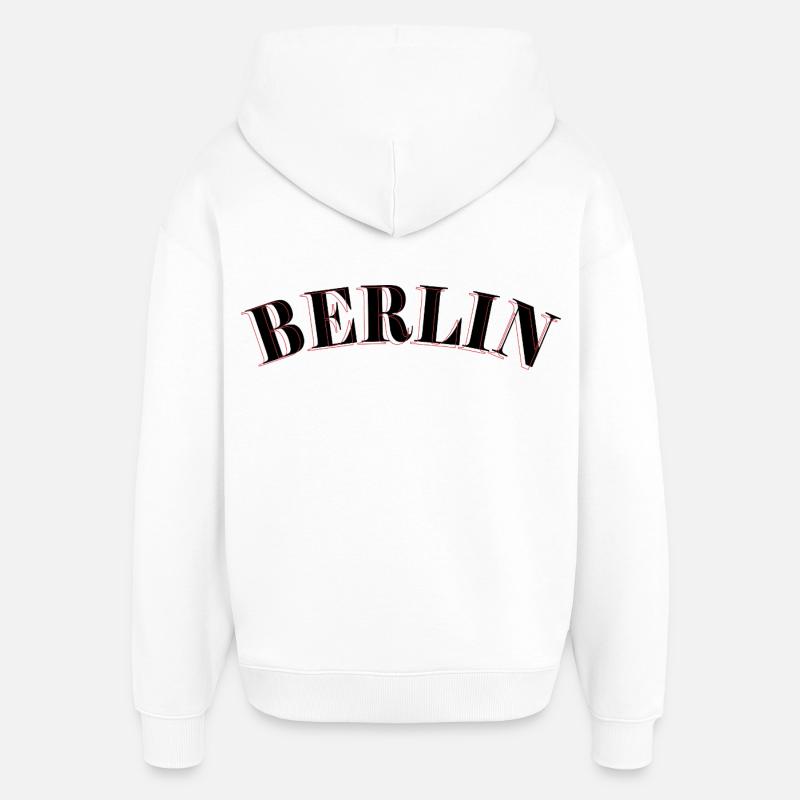 Berlin Retro - Sweat à capuche unisexe Stanley/Stella Oversized - blanc