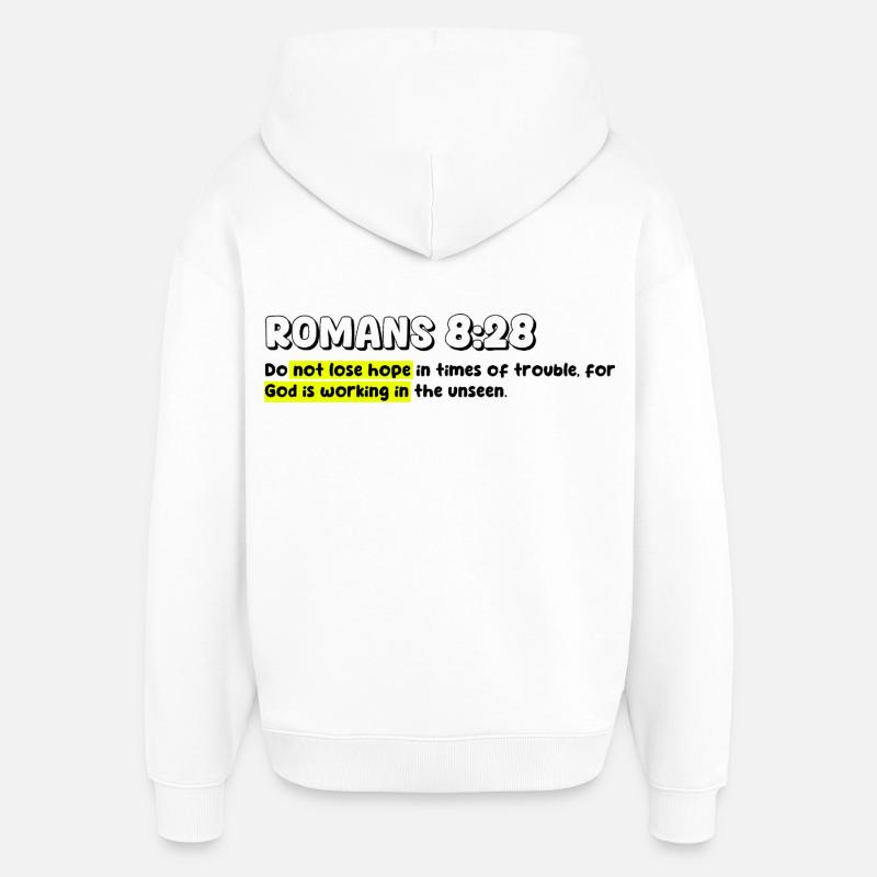 Citation de la foi chrétienne - Sweat à capuche unisexe Stanley/Stella Oversized - blanc