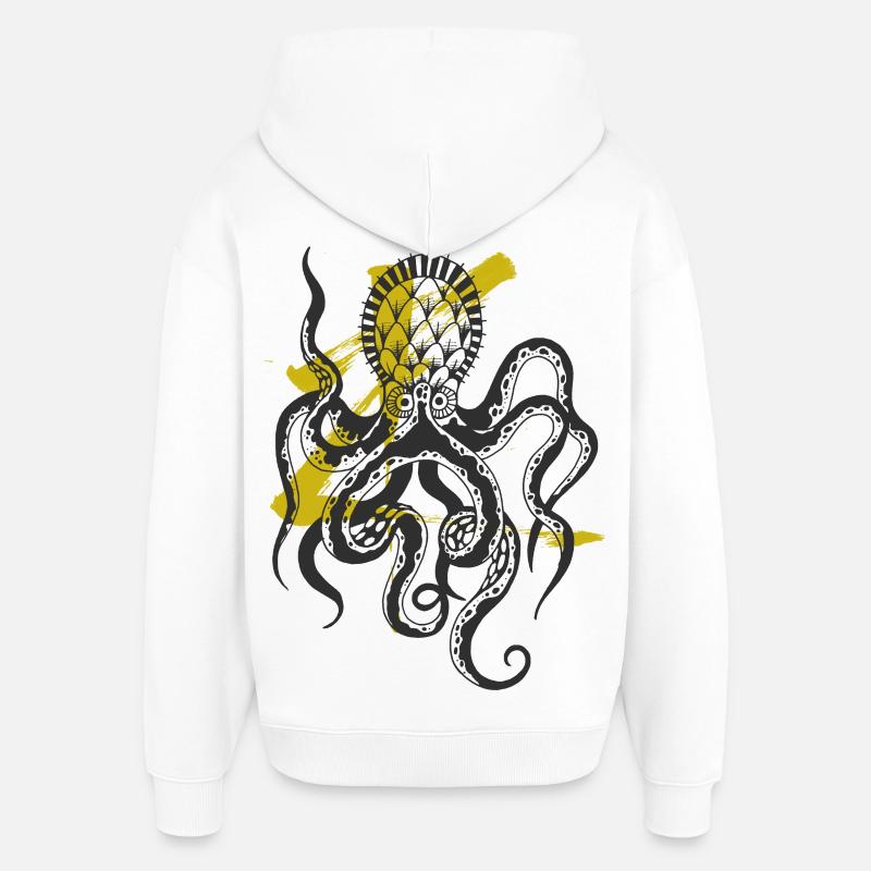 Pieuvre / Calmar / Monstre marin / Pieuvre - Sweat à capuche unisexe Stanley/Stella Oversized - blanc