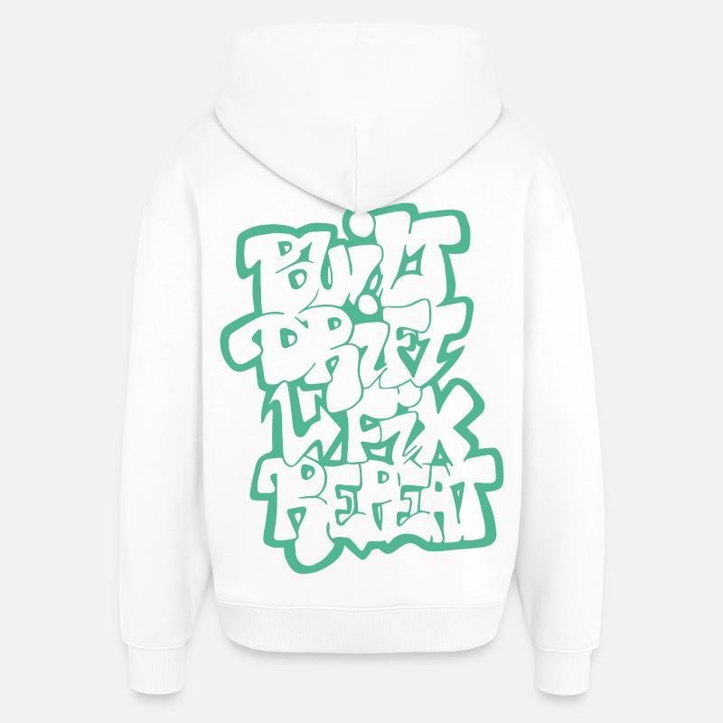 Dérivée construite Fix Répéter 04 - Sweat à capuche unisexe Stanley/Stella Oversized - blanc