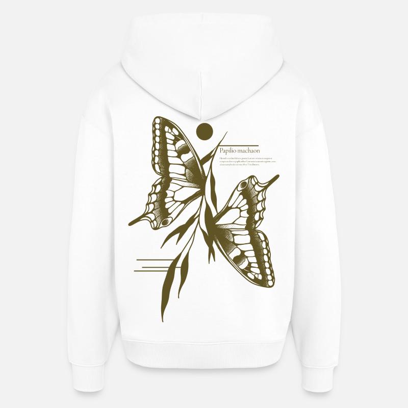 Papillon à queue d’aronde - Variante - Sweat à capuche unisexe Stanley/Stella Oversized - blanc