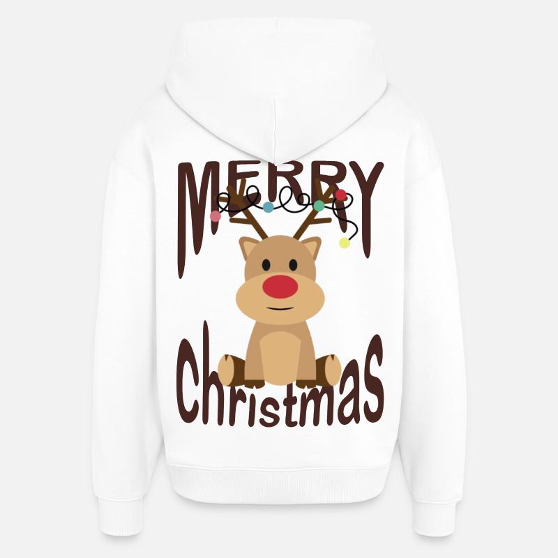 Joyeux Noël Renne - Sweat à capuche unisexe Stanley/Stella Oversized - blanc