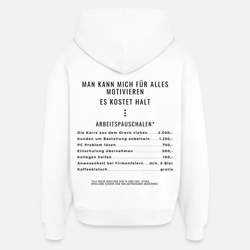 Motivation à travers les packages Rétroimpression - Sweat à capuche unisexe Stanley/Stella Oversized - blanc