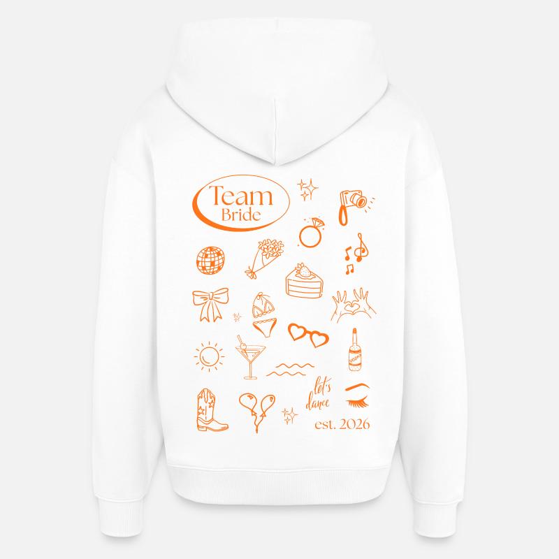 Icônes de l’équipe Bride 2026 - Sweat à capuche unisexe Stanley/Stella Oversized - blanc